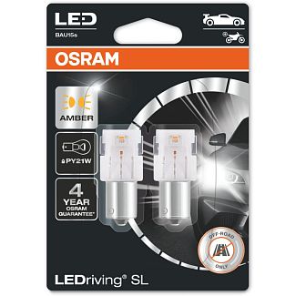 LED лампа для авто LEDriving SL PY21w 1.3W amber (комплект) Osram