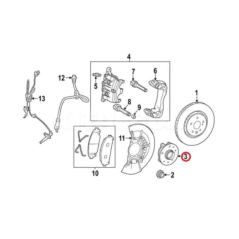 Суппорт тормозной задний левый ОРИГИНАЛ на TOYOTA bZ4X (42450-42070)