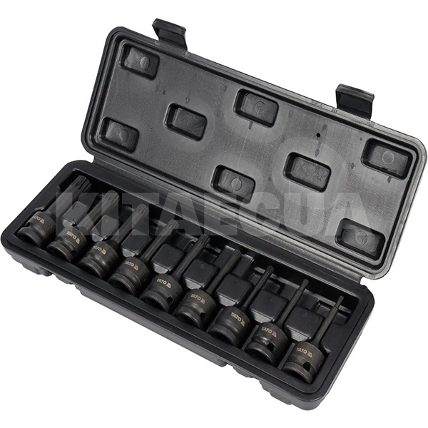 Набор бит ударных 1/2" SPLINE M4-М16 9 предметов YATO (YT-10691-YATO)