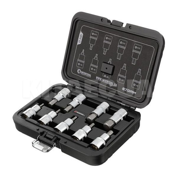 Набор бит TORX S2 1/2" T20-T60,100мм Intertool (ET-8401)