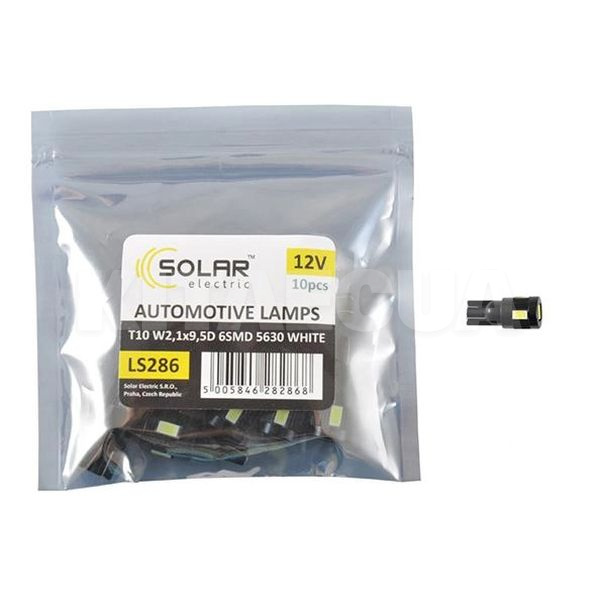 LED лампа для авто W2.1x9.5d 12V (комплект) 10шт. Solar (LS286_P)