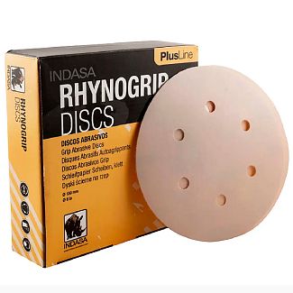 Диск шлифовальный 150 мм P100 6-отверствий Rhynogrip Plus Line (50 шт) INDASA