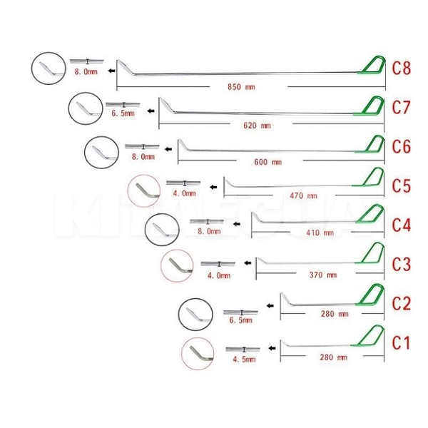 Клейова система та гачки (17шт.) для PDR Super PDR (200902-0001-Super PD) - 3