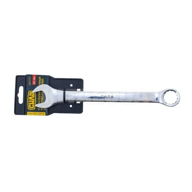 Ключ рожково-накидной 20 мм 12-гранный полированный CrV СИЛА (201070) - 2