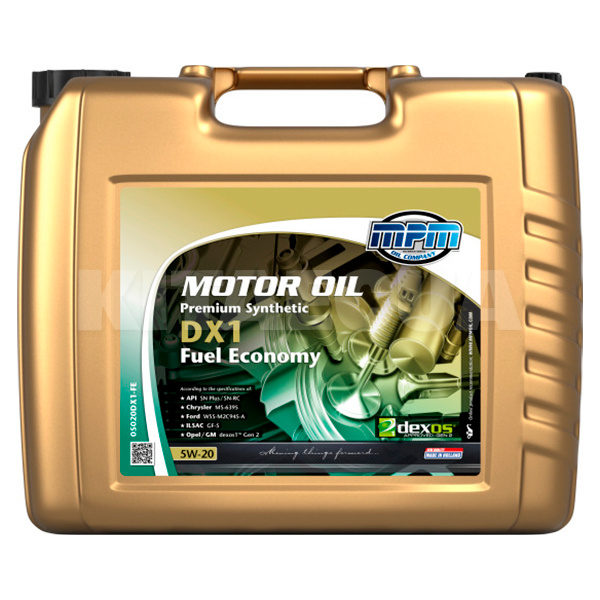 Масло моторне синтетичне 20л 5W-20 DX1 MPM (MPM_05020DX1-FE)