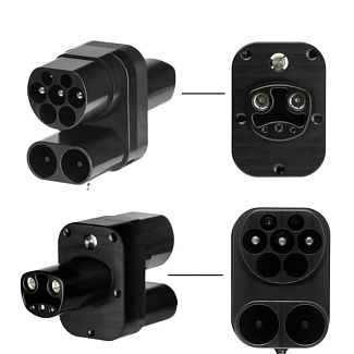 Перехідник 250 кВт 250А ССS2 (станція) - Type Tesla (американське авто) + Type 2 OLINK