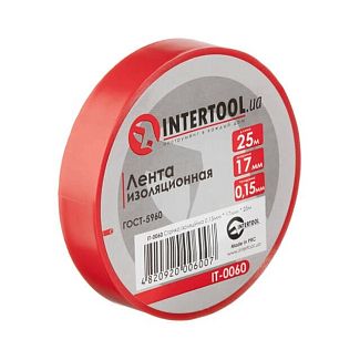 Лента изоляционная 17мм x 25м красная Intertool