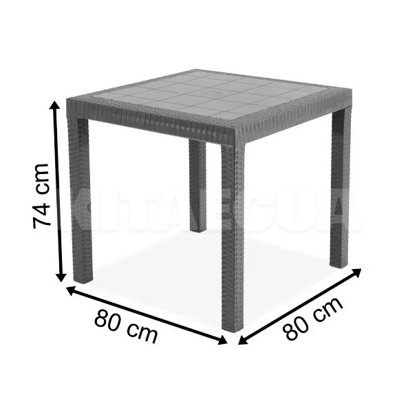 Стол для сада пластиковый Dallas коричневый до 30 кг Bica (8003723390962) - 2