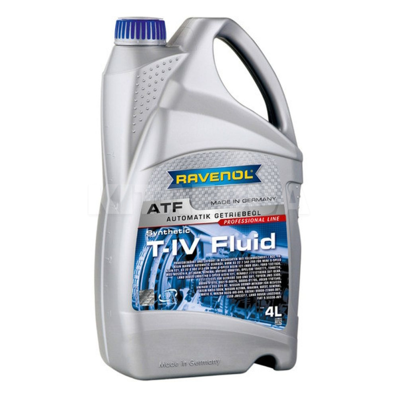 Масло трансмиссионное синтетическое 4л atf t-IV fluid RAVENOL (RAV ATF T-IV FLUID 4)