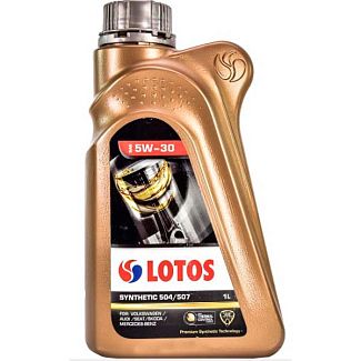 Масло моторное синтетическое 1л 5W-30 SYNTHETIC 504/507 LOTOS