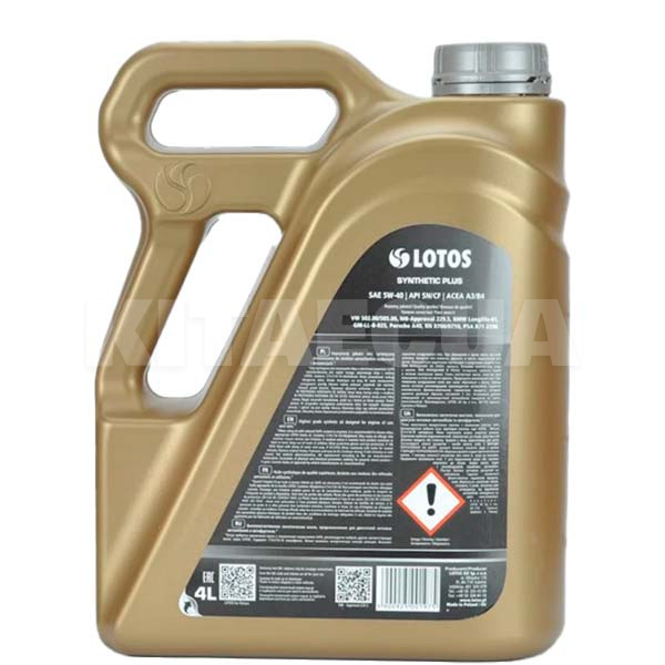 Масло моторне синтетичне 4л 5W-40 SYNTHETIC PLUS LOTOS (WF-K402Y00-0H0) - 2