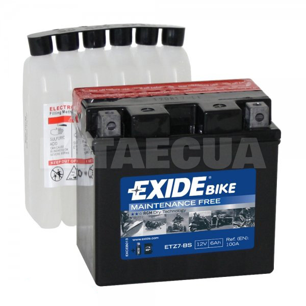 Мото акумулятор 6Ач 100А "+" праворуч EXIDE (ETZ7-BS)