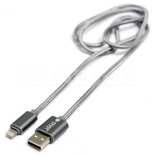 Кабель USB Lightning 1м сірий PowerPlant (KD00AS1288)