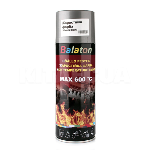 Краска глянцевая жаропрочная 400мл серебро BALATON (SilverFireproof-Bala)
