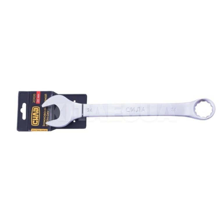 Ключ рожково-накидной 26 мм 12-гранный матовый CrV СИЛА (201126) - 2