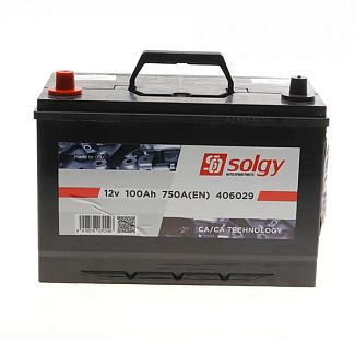 Аккумулятор автомобильный 100Ач 750А "+" слева Solgy