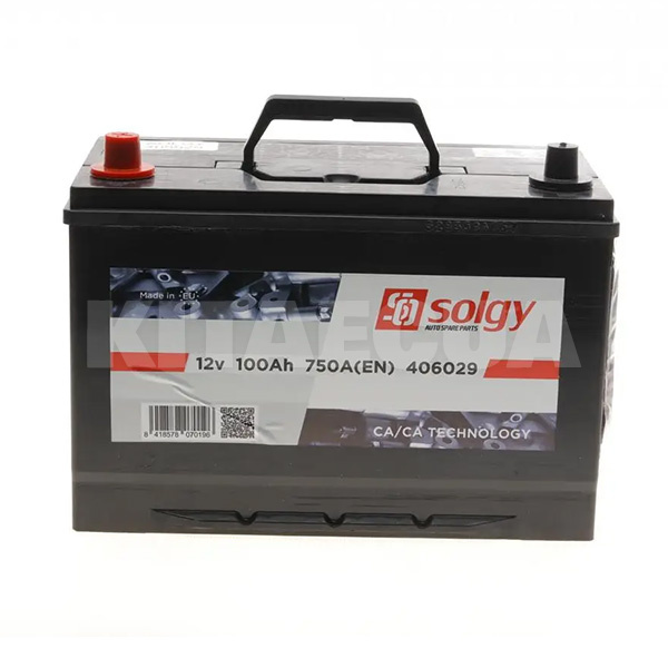 Аккумулятор автомобильный 100Ач 750А "+" слева Solgy (406029)