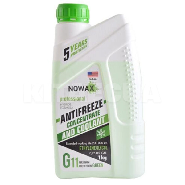 Антифриз-концентрат зелений 1 кг G11 -40°C NOWAX (NX01010)