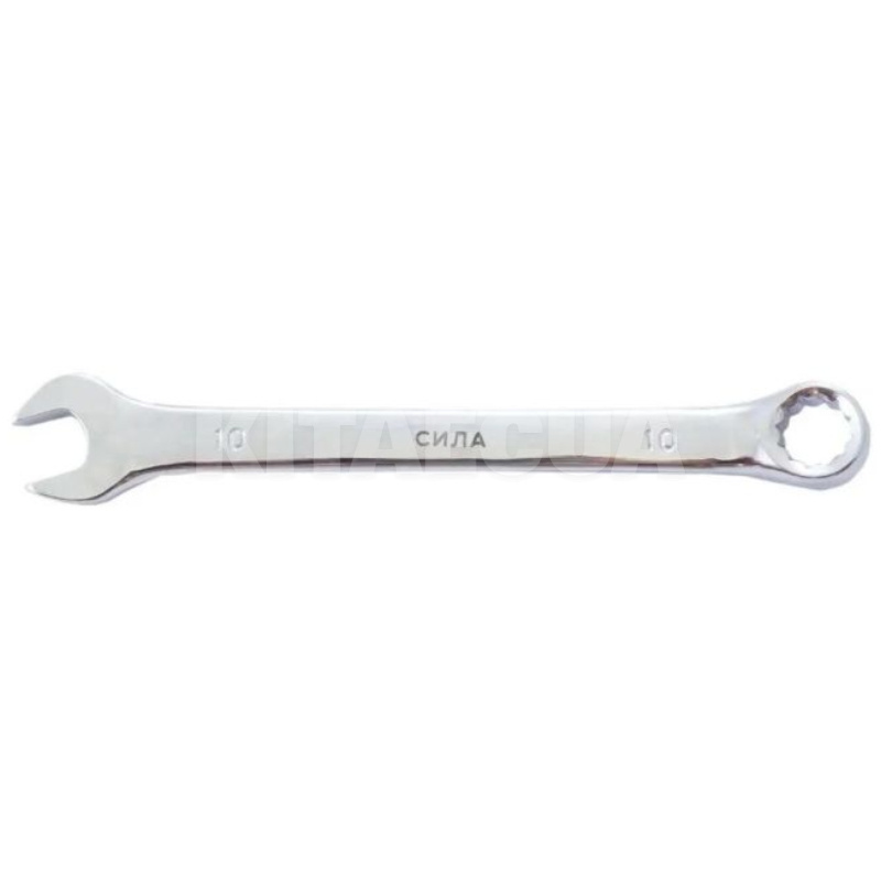 Ключ рожково-накидной 10 мм 12-гранный полированный CrV СИЛА (201060)