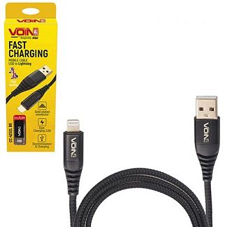 Кабель USB Lightning 3А CC-4202L 2м чорний VOIN