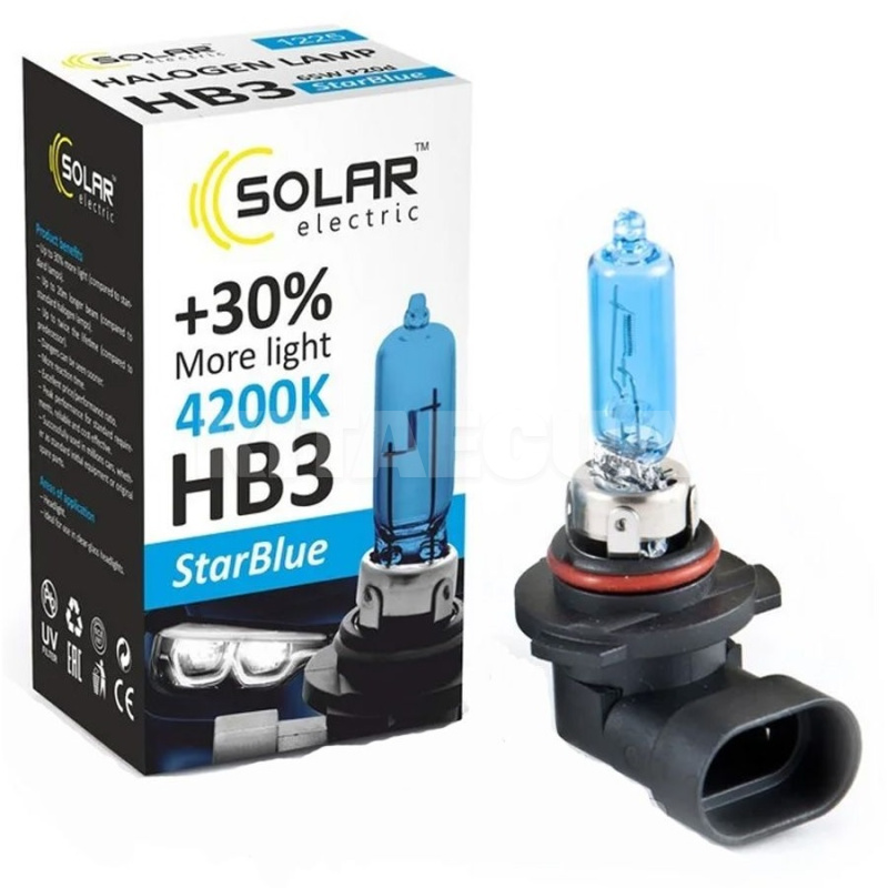 Галогенная лампа HB3 65W 12V StarBlue +30% Solar (1225)