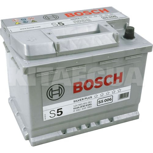 Аккумулятор 63Ач Euro (T1) 242x175x190 с прямой полярностью 610А S5 Bosch (BO 0092S50060) - 2