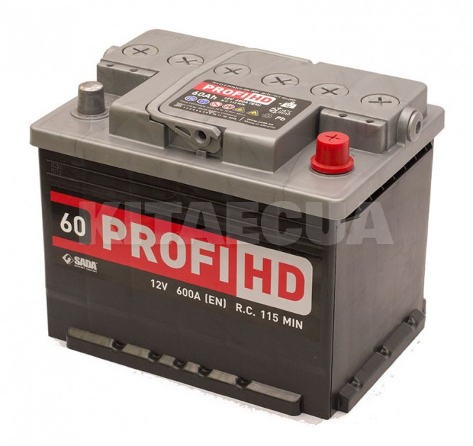 Аккумулятор 60Ач Euro (T1) 242x175x190 с обратной полярностью обслуживаемый SADA (6СТ-60Аз Profi HD) - 2