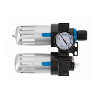 Фільтр-регулятор з манометром та лубрикатором пневматичний 1/4" 9 бар HOGERT