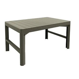 Стол для сада пластиковый Keter Lyon rattan table бежевий до 75 кг Allibert