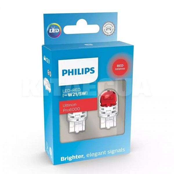 LED лампа для авто Ultinon Pro6000 W3x16q 2.5/0.5W red (комплект) PHILIPS (11066RU60X2)
