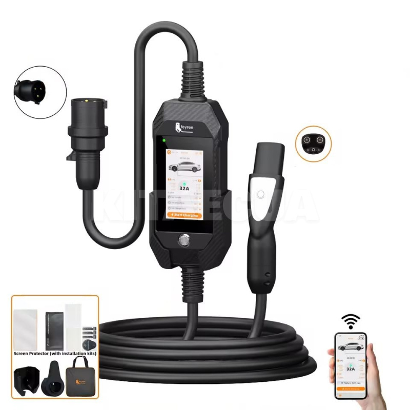 Зарядка для електромобіля Feyree Lion EV-Ultra 7.4 кВт Type Tesla 32A 1-фаза FEYREE (FY7-32-1PH-TS-ULB)