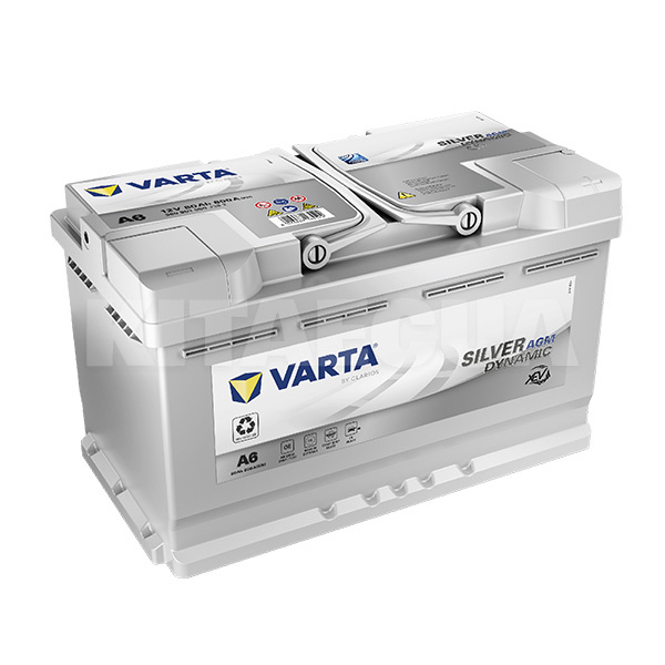 Автомобільний акумулятор Silver Dynamic (A6) 80Ач 800А "+" праворуч VARTA (580901080 J382)
