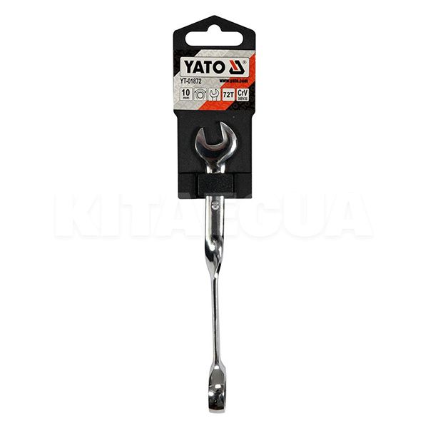 Ключ рожково-накидной 10 x 167 мм крученый 90° с трещеткой YATO (YT-01872) - 2