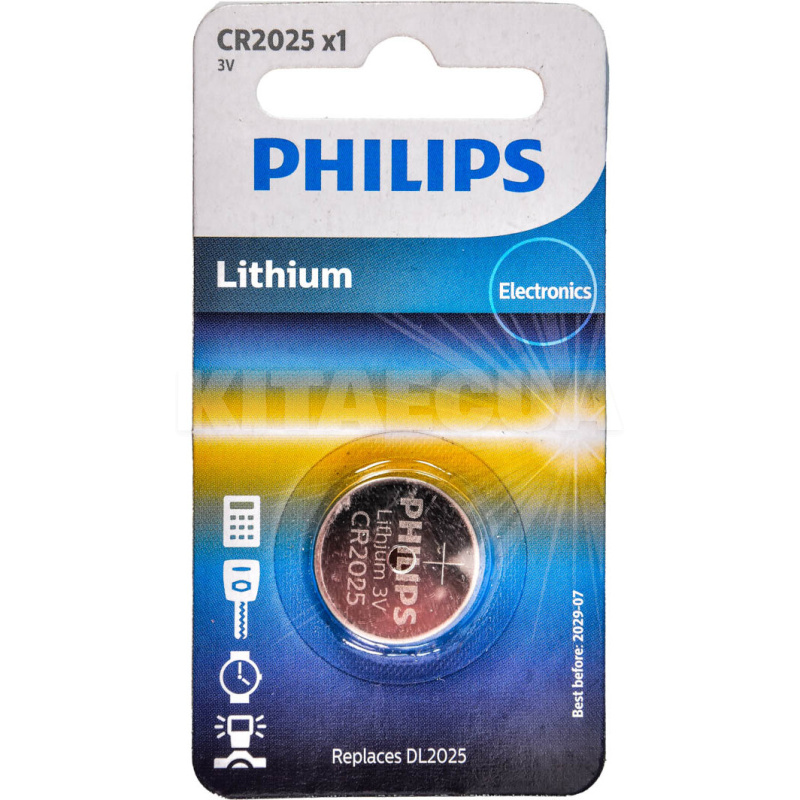 Батарейка дискова літієва 3,0 В CR2025 Minicells Lithium PHILIPS (PS CR2025/01B)