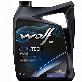 Масло моторное синтетическое 4л 5W-40 Vitaltech WOLF