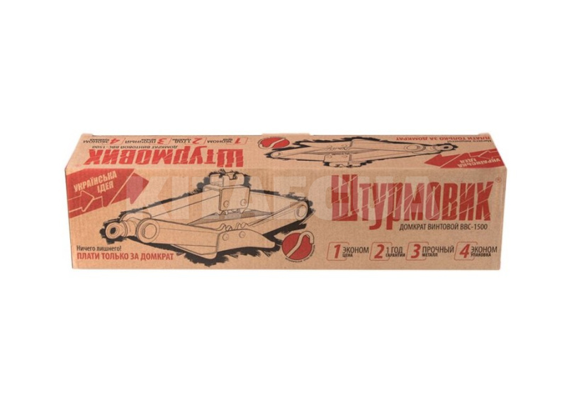 Домкрат механический ромбовидный 1.5т (104мм-390мм) ШТУРМОВИК (BBC-1500-ШТУРМОВИК) - 2