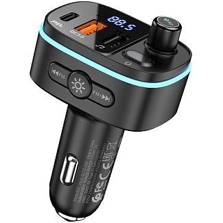 ФМ модулятор E62 Fast PD20W+QC3.0 Bluetooth 5.0 (дистанція ~ 10м) HOCO