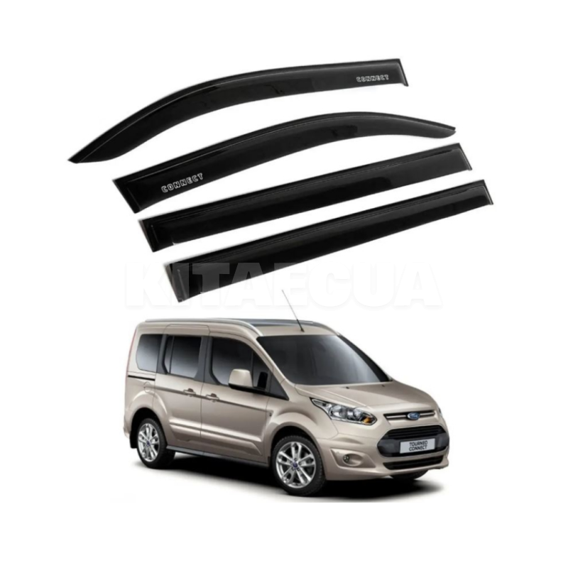 Дефлекторы окон (ветровики) на Ford Tourneo Connect 5D (2013-н.в) 4 шт. AV-TUNING (VF21613)