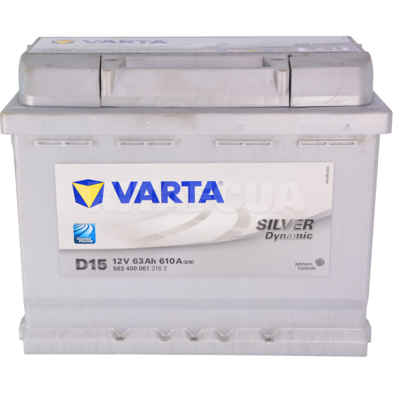 Акумулятор 63Ач Euro (T1) 242x175x190 із зворотною полярністю 610A Silver Dynamic VARTA (VT 563400SD)