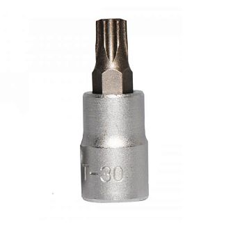 Головка торцевая с 6-лучевой насадкой (с отверствием) T-30H 1/4" 32 мм FORCE