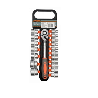 Набор торцевых головок с трещоткой 1/2" 19 предметов VOREL