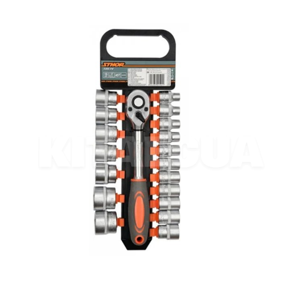 Набір торцевих головок з тріскачкою 1/2" 19 предметів VOREL (58634)