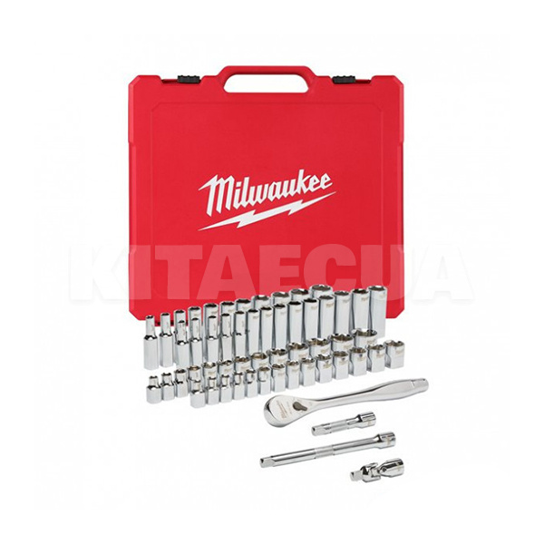 Набор торцевых головок с трещоткой 3/8" 56 предметов MILWAUKEE (4932464946)