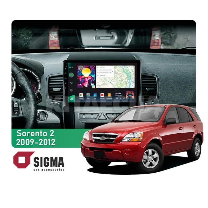 Штатна магнітола PRO 10464 4+64 Gb 10 Kia Sorento 2 XM 2009-2012 (B) SIGMA4car (40104)