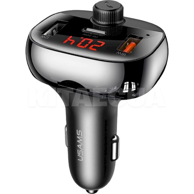 ФМ модулятор C25 с Bluetooth, быстрая зарядка и функция Hands Free USAMS (CC143TC01)