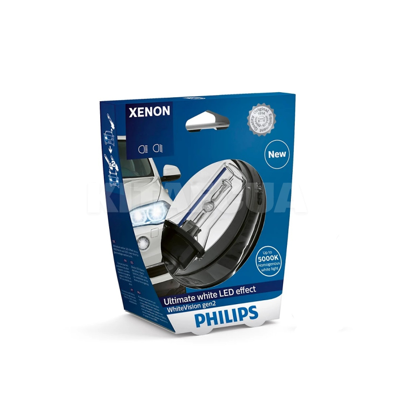 Ксенонова лампа D1S 35W 85V (PK32d-2) S1 White Vision Gen2 PHILIPS (85415WHV2S1)