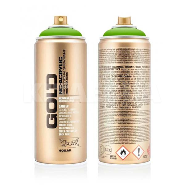 Краска салатовая 400мл полуглянцевая GL 6040 Lawn Green MONTANA (285066-MONTANA)