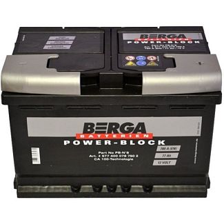 Аккумулятор автомобильный 77Ач 780А "+" справа BERGA