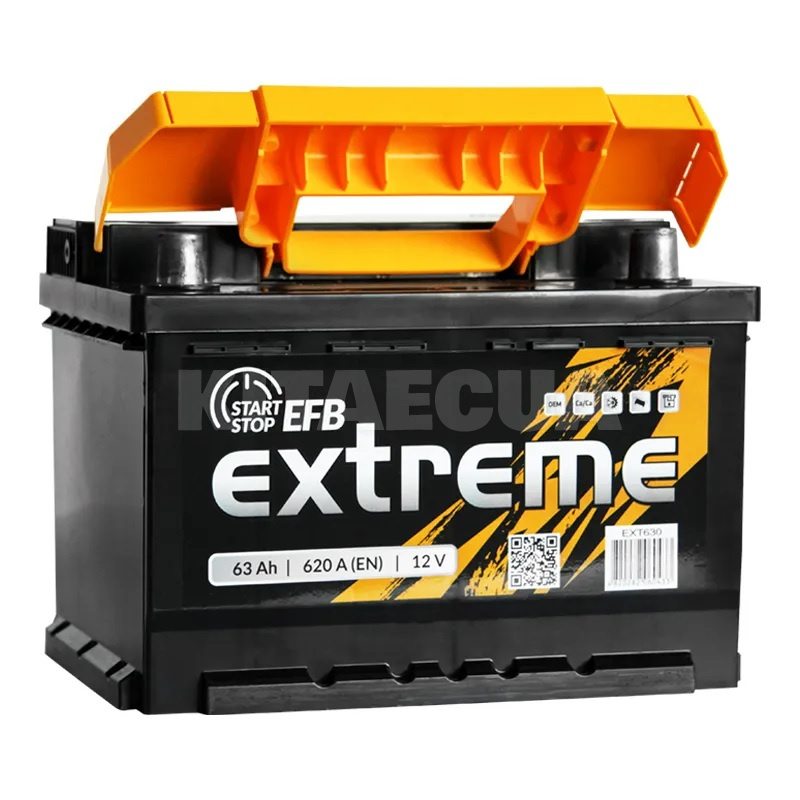 Аккумулятор автомобильный 63Ач 620А "+" справа EXTREME (EXT 6CT-63(0) EFB) - 2