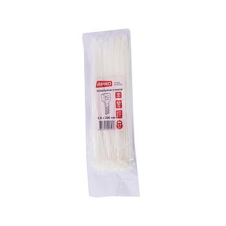Білі стяжки пластикові 3.6 х 300 мм 100 шт. APRO